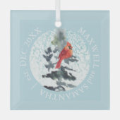 クリスマスデコ素朴ールカスタムウェディングブルー ガラスオーナメント (正面)