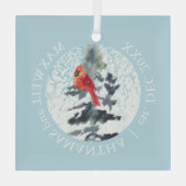 クリスマスデコ素朴ールカスタムウェディングブルー ガラスオーナメント (裏面)