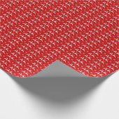 クリスマスデザイナーと雪片レッド&ホワイトパターン ラッピングペーパー (角)