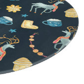 クリスマスデザイナー:水彩シームレスパターン カッティングボード (角)