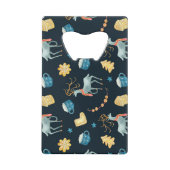 クリスマスデザイナー：水彩シームレスパターン クレジットカード栓抜き (裏面)