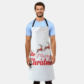 クリスマスデザインとトナカイ エプロン (着用した状態)