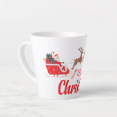 クリスマスデザインとトナカイ カフェラテマグ (左アングル)