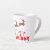 クリスマスデザインとトナカイ カフェラテマグ (右アングル)