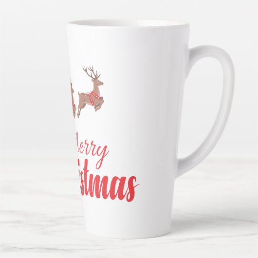 クリスマスデザインとトナカイ カフェラテマグ (右)