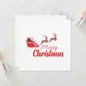 クリスマスデザインとトナカイ カード (正面/裏面インサイチュ)