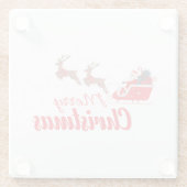 クリスマスデザインとトナカイ ガラスコースター (裏面)