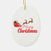 クリスマスデザインとトナカイ セラミックオーナメント (裏面)