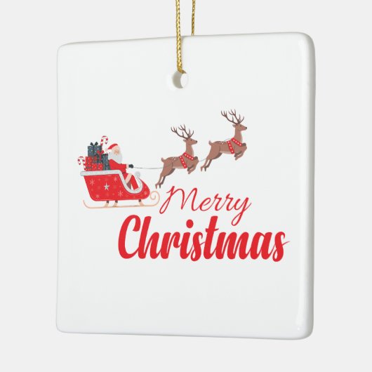 クリスマスデザインとトナカイ セラミックオーナメント (左)