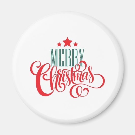 クリスマスデザインと星 マグネット (正面)