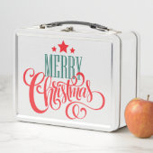 クリスマスデザインと星 メタルランチボックス (インサイチュ)