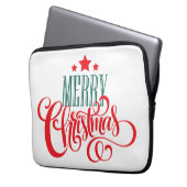 クリスマスデザインと星 ラップトップスリーブ (正面左)