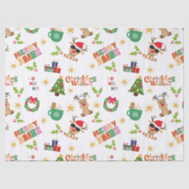 クリスマスデザインのギフト用ティシューペーパー 薄葉紙