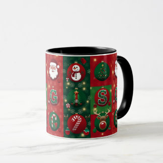 クリスマスデザインのクラシックホワイトマグカップ マグカップ