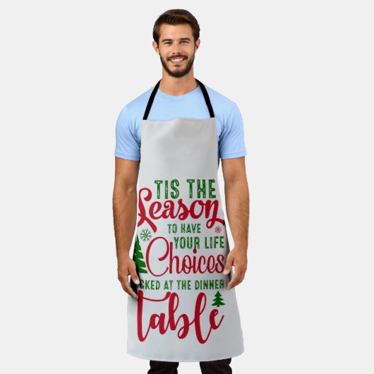 クリスマスデザインの季節の選択 エプロン (着用した状態)