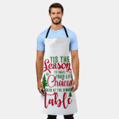 クリスマスデザインの季節の選択 エプロン (着用した状態)