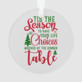 クリスマスデザインの季節の選択 オーナメント (裏面)