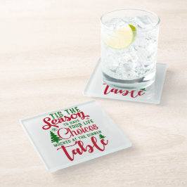 クリスマスデザインの季節の選択 ガラスコースター