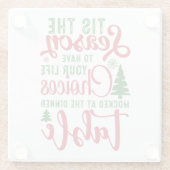 クリスマスデザインの季節の選択 ガラスコースター (裏面)