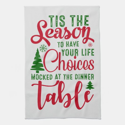 クリスマスデザインの季節の選択 キッチンタオル (縦)
