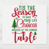 クリスマスデザインの季節の選択 スパークリングワインラベル (シングルラベル)