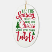 クリスマスデザインの季節の選択 セラミックオーナメント (左)