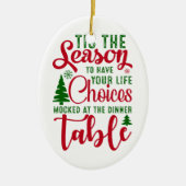 クリスマスデザインの季節の選択 セラミックオーナメント (正面)