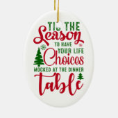 クリスマスデザインの季節の選択 セラミックオーナメント (裏面)