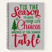 クリスマスデザインの季節の選択 ノートブック (正面)