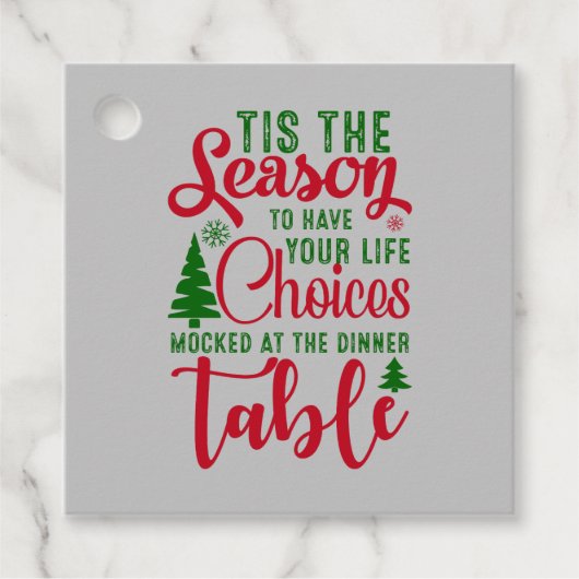 クリスマスデザインの季節の選択 フェイバータグ (正面)