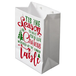 クリスマスデザインの季節の選択 ミディアムペーパーバッグ