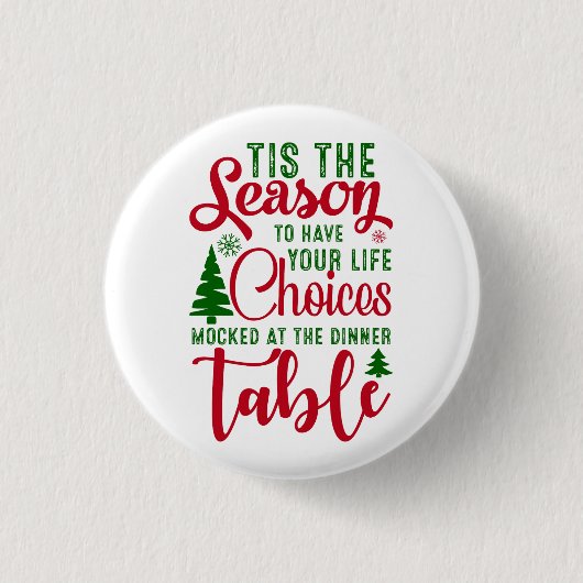 クリスマスデザインの季節の選択 缶バッジ (正面)