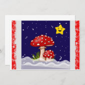 クリスマスデザインキノコ 招待状 (正面/裏面)