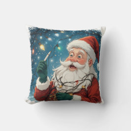 クリスマスデザインサンタとライト クッション