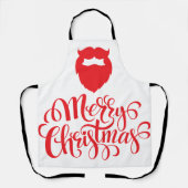 クリスマスデザインサンタヒゲ エプロン (正面)