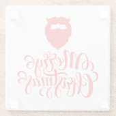 クリスマスデザインサンタヒゲ ガラスコースター (裏面)