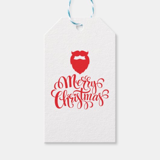クリスマスデザインサンタヒゲ ギフトタグ (正面)