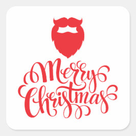 クリスマスデザインサンタヒゲ スクエアシール