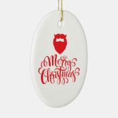 クリスマスデザインサンタヒゲ セラミックオーナメント (右)