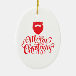 クリスマスデザインサンタヒゲ セラミックオーナメント