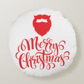 クリスマスデザインサンタヒゲ ラウンドクッション (裏面)