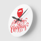 クリスマスデザインサンタヒゲ ラウンド壁時計 (傾斜)