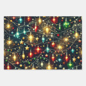 クリスマスデザインパターン4フラットシートセット3 ラッピングペーパーシート (正面2)