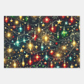 クリスマスデザインパターン4フラットシートセット3 ラッピングペーパーシート (正面)