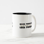 クリスマスデザイン、より多くのペパーミント少ない問題 ツートーンマグカップ (正面右)