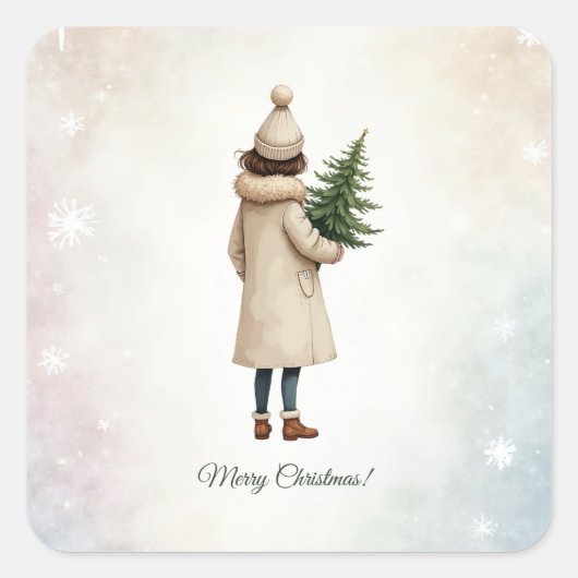 クリスマスデザイン スクエアシール (正面)