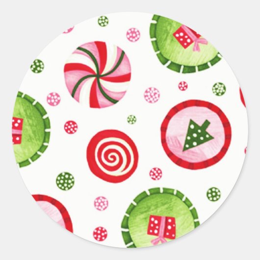 クリスマスデザイン ラウンドシール (正面)