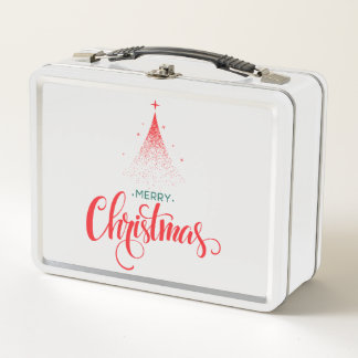 クリスマスデザイン（星あり） メタルランチボックス