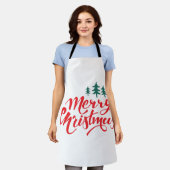 クリスマスデザイン(木あり) エプロン (着用した状態)