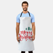 クリスマスデザイン（木あり） エプロン (着用した状態)